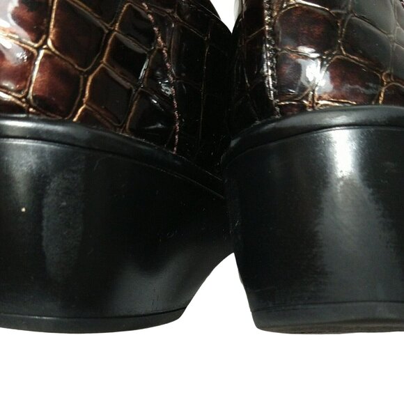 Clarks Bendables Brown Croc Print Slip-on Shoes Women Size 9.5 M Faux Leather - Picture 7 of 11